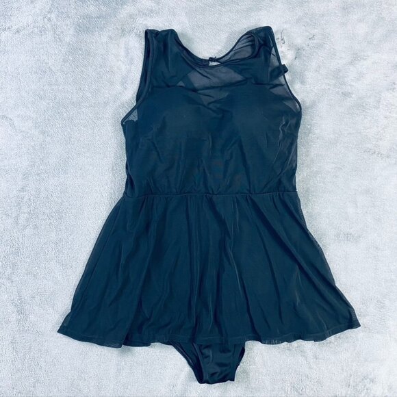 torrid Other - Torrid Underwire Long Mesh‎ Overlay Swim Dress With Brief 1 D/DD Deep Black